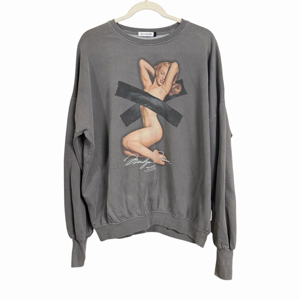 The Laundry Room x Marilyn Monroe Mens Sz M Gray Crewneck Sweatshirt Long Sleeve